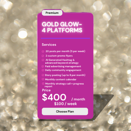[Weekly Subscription] Digital Marketing Virtual Assistant Services: Gold Glow Package [4 Platforms]
